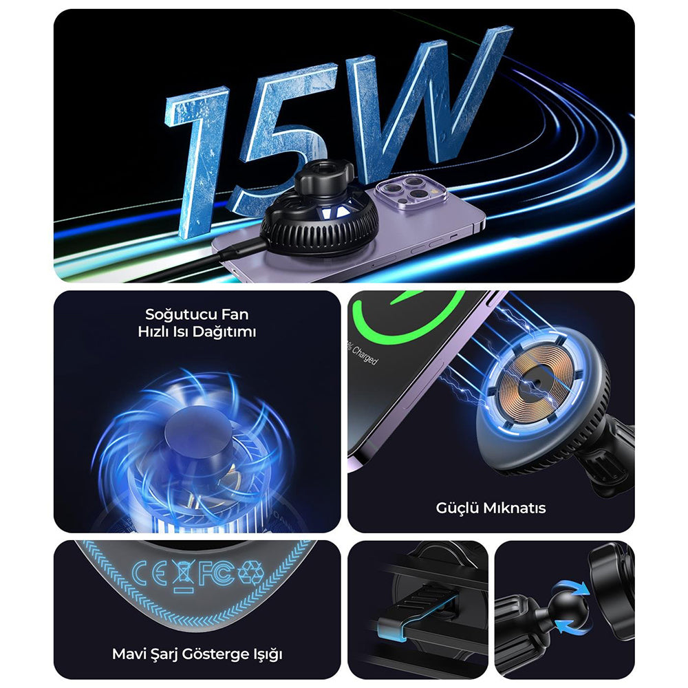 Ładowarka samochodowa bezprzewodowa HAVIT W3036, 15W, 1.67A, Czarna