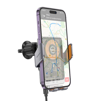 Ładowarka samochodowa bezprzewodowa HOCO HW7, 15W, 1.67A, Czarna