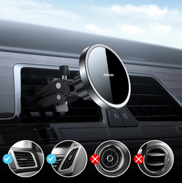 Ładowarka samochodowa bezprzewodowa Joyroom JR-ZS240 Air Vent, 15W, 1.67A, Czarna