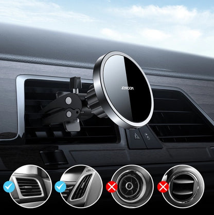 Ładowarka samochodowa bezprzewodowa Joyroom JR-ZS240 Air Vent, 15W, 1.67A, Czarna