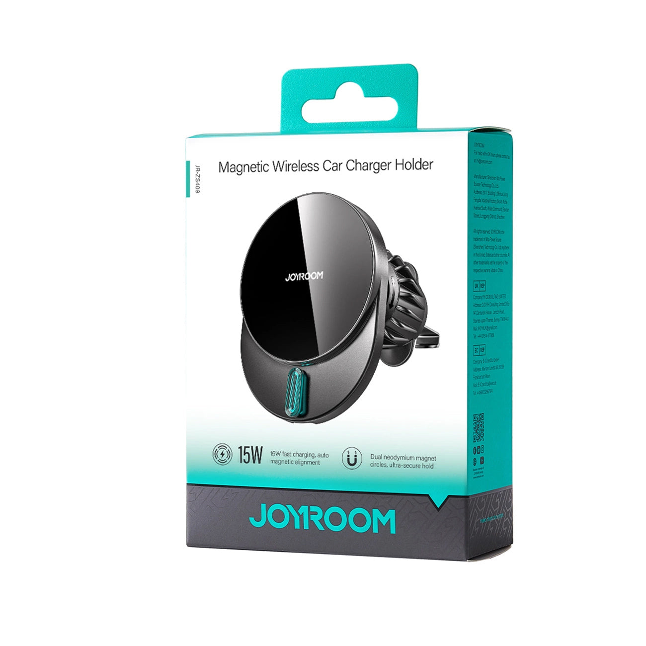Ładowarka samochodowa bezprzewodowa Joyroom JR-ZS409, 15W, 1.67A, Czarna