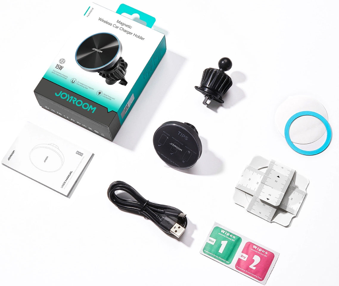 Ładowarka samochodowa bezprzewodowa Joyroom JR-ZS240 Pro, 15W, 1.67A, Czarny