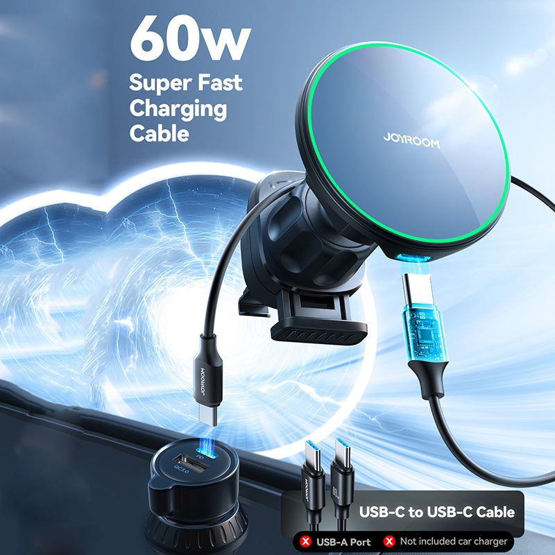 Ładowarka samochodowa bezprzewodowa Joyroom JR-ZS412, 15W, 1.67A, Czarna