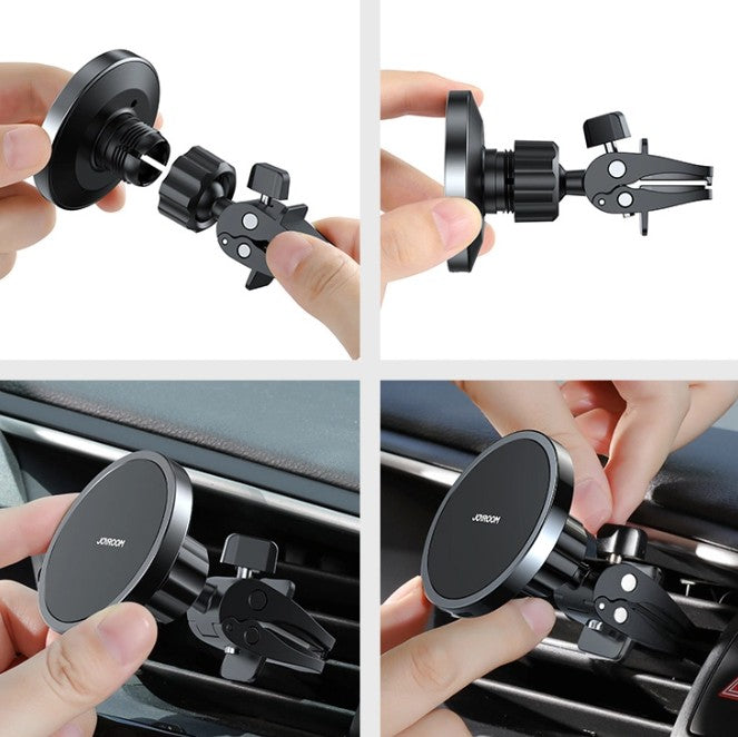 Ładowarka samochodowa bezprzewodowa Joyroom JR-ZS240 Air Vent, 15W, 1.67A, Czarna