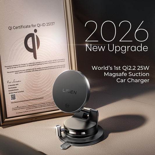 Ładowarka samochodowa bezprzewodowa Lisen W608 Pro, 25W, czarna YL0225090001
