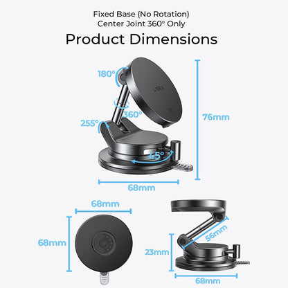 Lisen W608 Pro Wireless Car Charger, 25W, Black YL0225090001