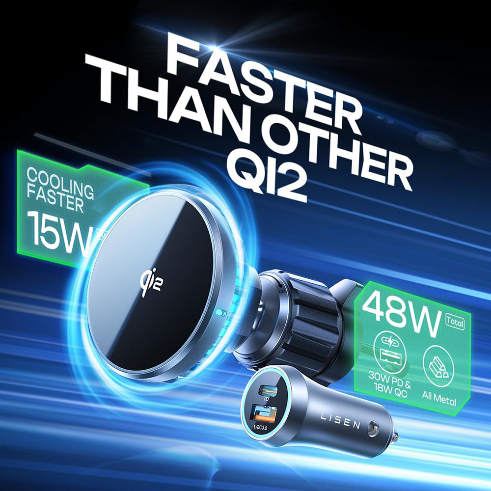 Ładowarka samochodowa bezprzewodowa Lisen W701, 15W, 1.67A, Czarny YL0224060042