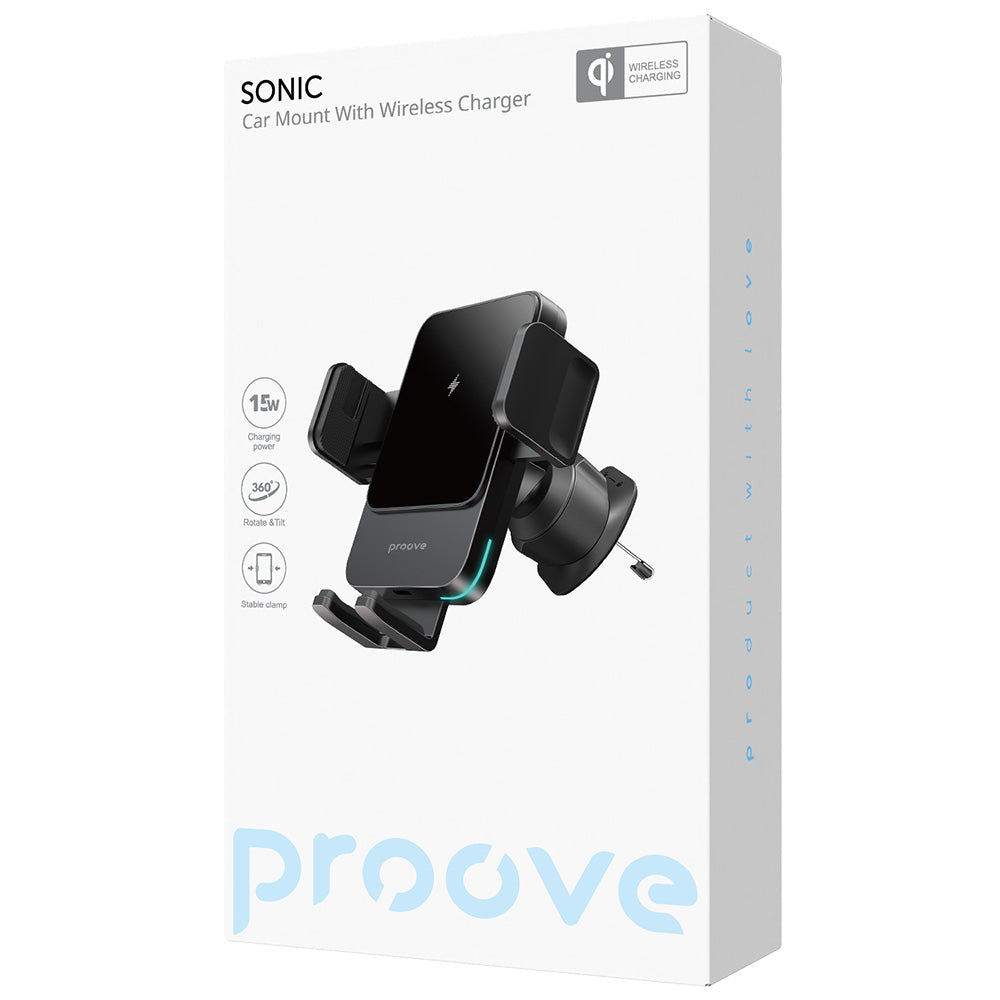 Ładowarka samochodowa bezprzewodowa Proove Sonic, 15W, 1.67A, Szara WHSN15002001