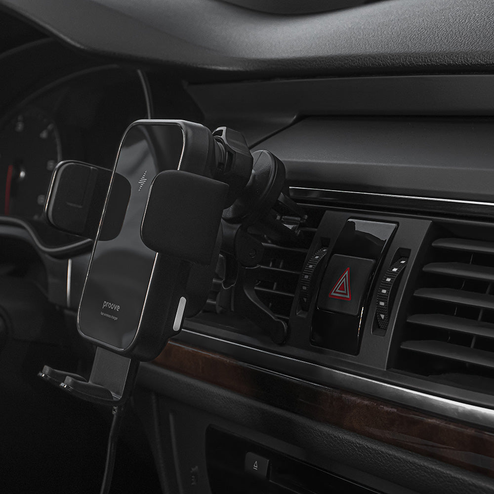 Ładowarka samochodowa bezprzewodowa Proove Triple Clamp, 15W, 1.67A, Czarna WHTC15010001