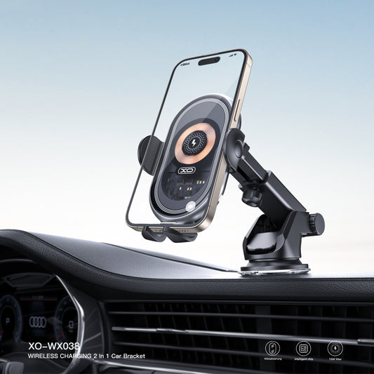 Ładowarka samochodowa bezprzewodowa XO Design WX038, 15W, 1.67A, Czarna