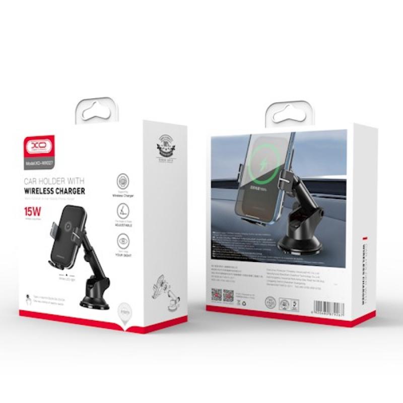 Ładowarka samochodowa bezprzewodowa XO Design WX027, 15W, 1.67A, Czarna