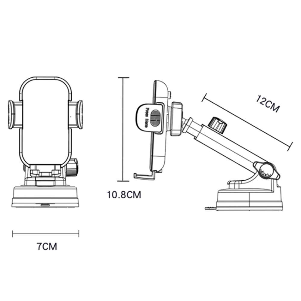 Ładowarka samochodowa bezprzewodowa Yesido C197, 15W, 1.67A, Czarna