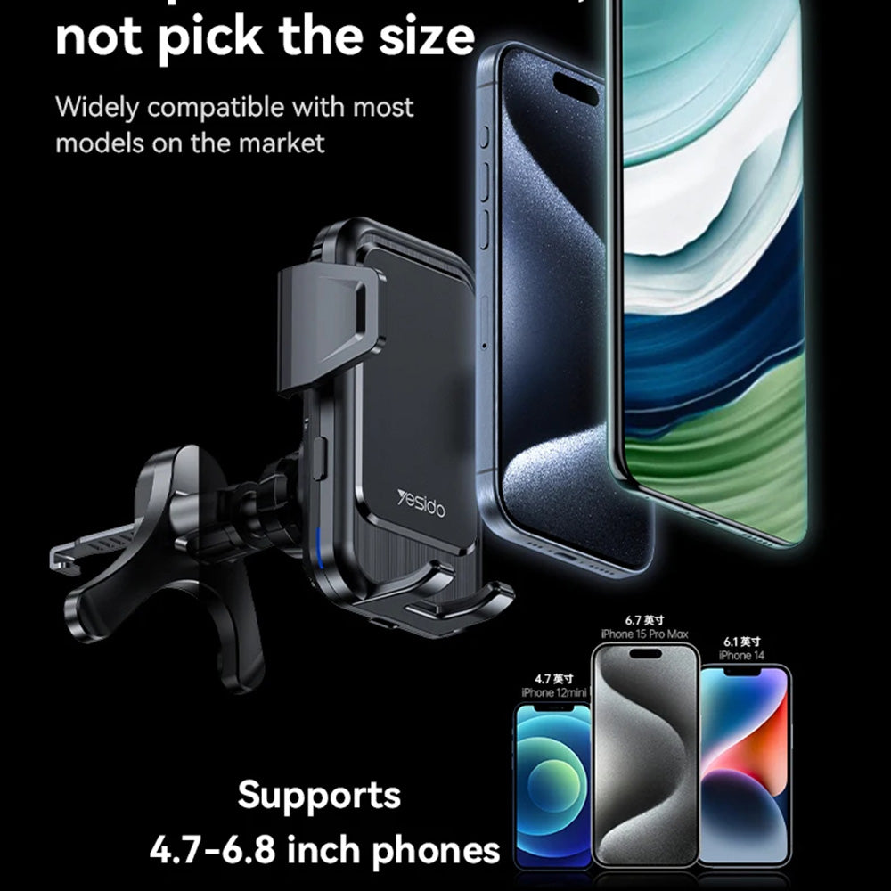 Ładowarka samochodowa bezprzewodowa Yesido C312, 15W, 1.67A, Czarna