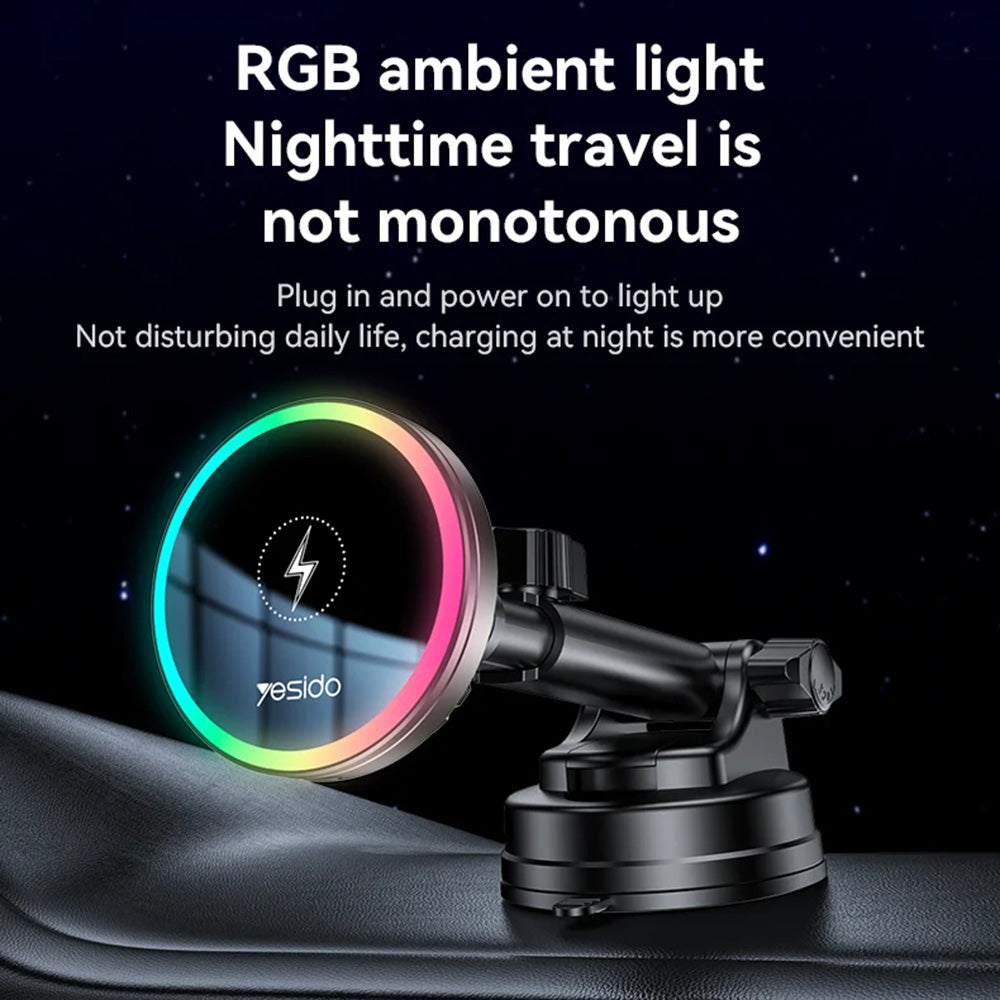 Ładowarka samochodowa bezprzewodowa Yesido C315, 15W, 1.67A, Czarna