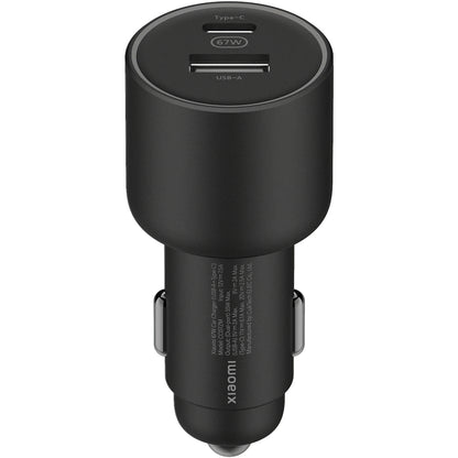 Ładowarka samochodowa Xiaomi GaN, 67 W, 3 A, 1 x USB-A - 1 x USB-C, czarna BHR6814GL BHR6814GL