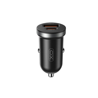 XO Design CC56 Car Charger, 30W, 3A, 1 x USB-A - 1 x USB-C, Black