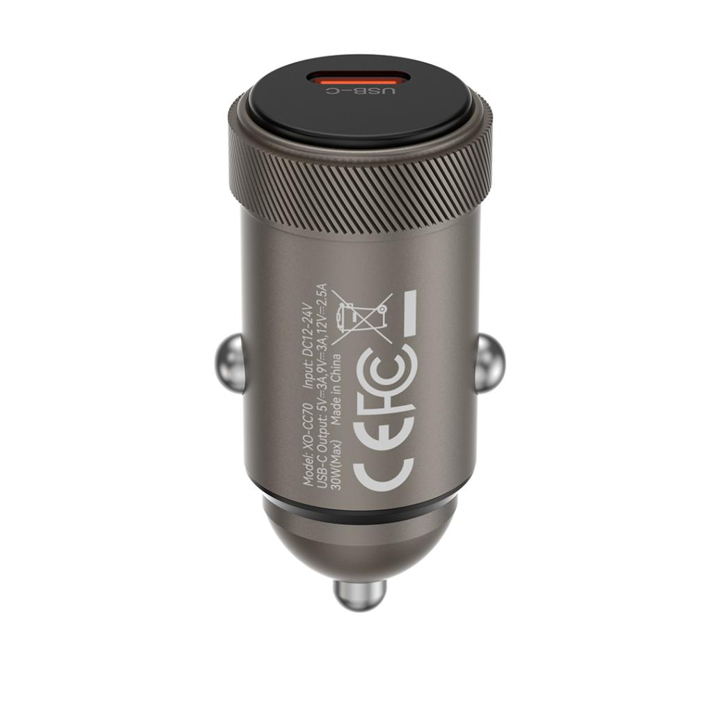 Ładowarka samochodowa XO Design CC70, 30W, 3A, 1 x USB-C, Czarny
