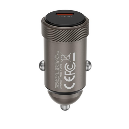 Ładowarka samochodowa XO Design CC70, 30W, 3A, 1 x USB-C, Czarny