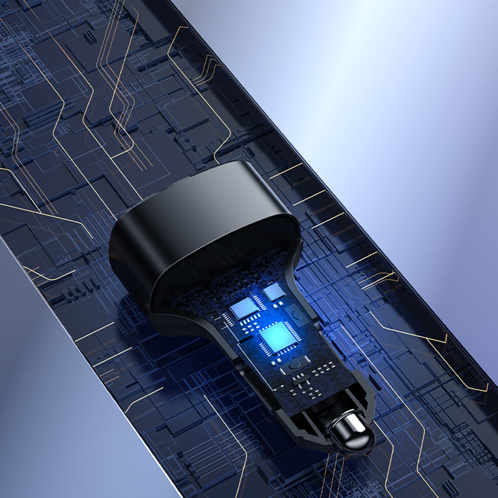 Ładowarka samochodowa Yesido Y47, 49W, 3A, 2 x USB-A - 1 x USB-C, Czarna