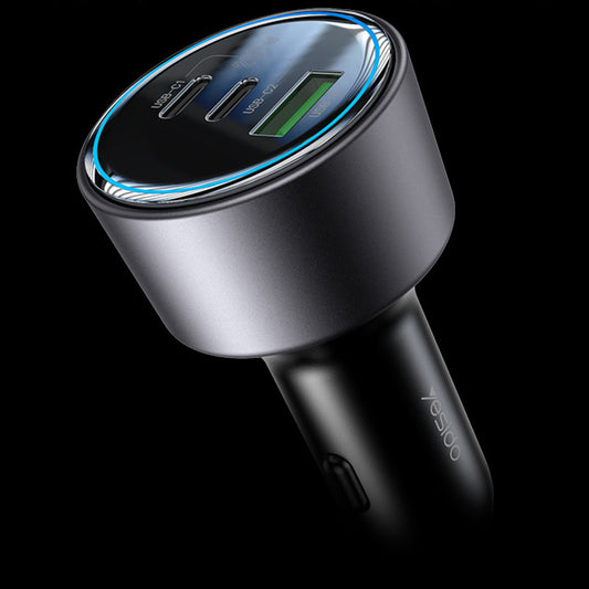 Ładowarka samochodowa Yesido Y59, 200W, 5A, 1 x USB-A - 2 x USB-C, Czarny