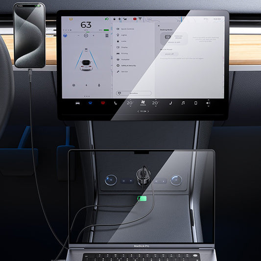 Ładowarka samochodowa Yesido Y65, 100W, 5A, 1 x USB-A - 1 x USB-C, Czarna