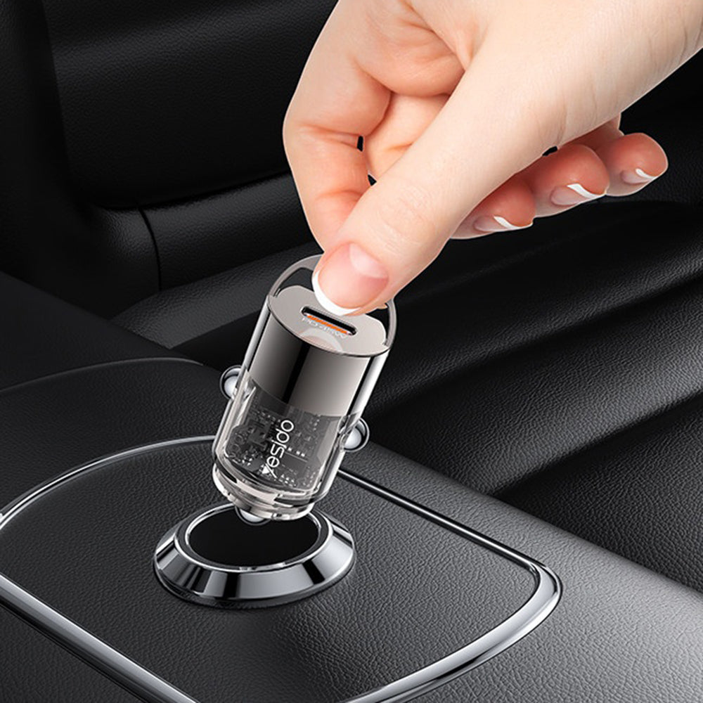 Ładowarka samochodowa Yesido Y67, 45W, 3A, 1 x USB-C, Czarna