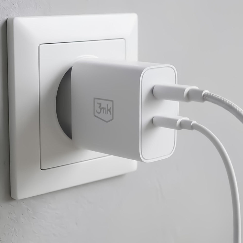 Ładowarka sieciowa 3MK FlowPower, 45W, 1 x USB-A - 1 x USB-C, Biała