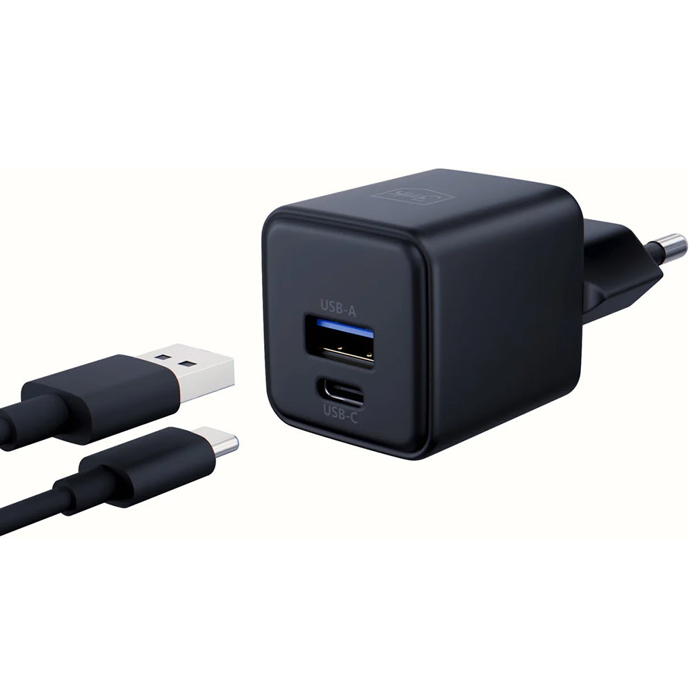 Ładowarka sieciowa 3MK Hyper, 20W, 3A, 1 x USB-A - 1 x USB-C, Czarny