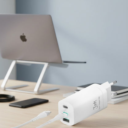3MK HyperCharger Wall Charger, 65W, 5A, 1 x USB-A - 2 x USB-C, White