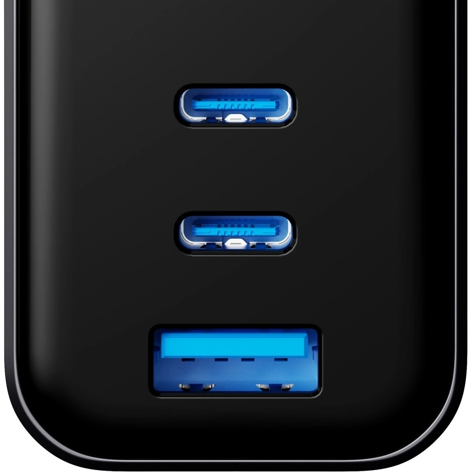 3MK InCharge Lumin Display Wall Charger, 67W, 5A, 1 x USB-A - 2 x USB-C, Black
