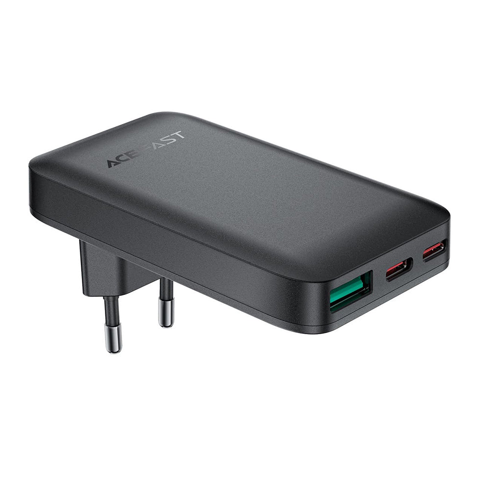 Ładowarka sieciowa Acefast A100, 65W, 3.25A, 1 x USB-A - 2 x USB-C, Czarny