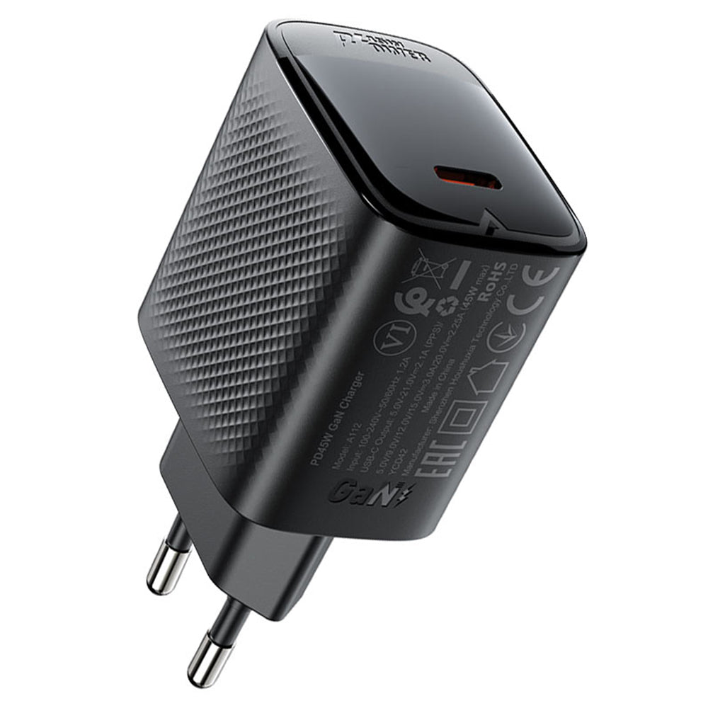 Ładowarka sieciowa Acefast A112, 45W, 3A, 1 x USB-C, Czarna