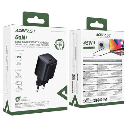 Ładowarka sieciowa Acefast A119, 45W, 3A, 1 x USB-C, Czarna