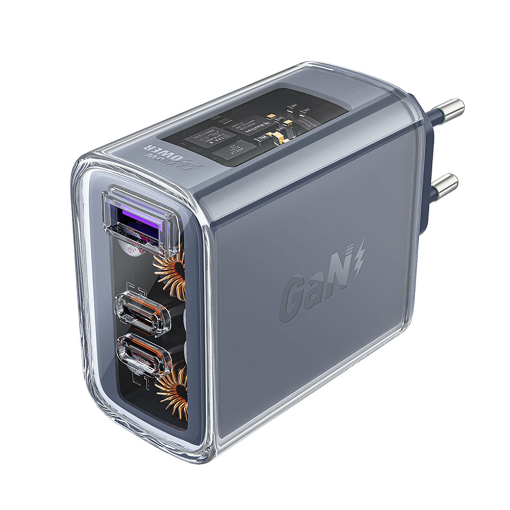 Ładowarka sieciowa Acefast A45 Exploration, 65W, 3.25A, 1 x USB-A - 2 x USB-C, Szara