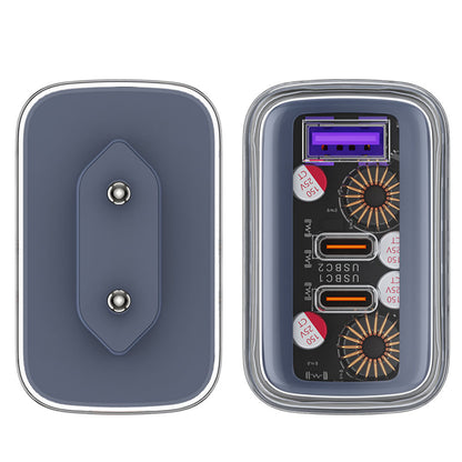 Ładowarka sieciowa Acefast A45 Exploration, 65W, 3.25A, 1 x USB-A - 2 x USB-C, Szara