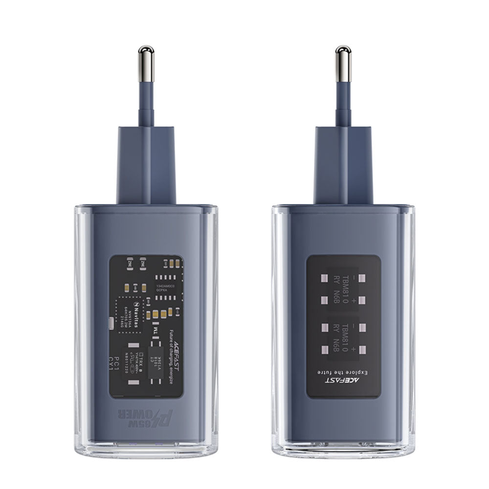 Ładowarka sieciowa Acefast A45 Exploration, 65W, 3.25A, 1 x USB-A - 2 x USB-C, Szara