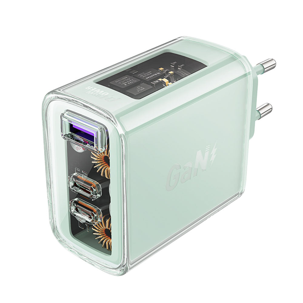 Ładowarka sieciowa Acefast A45 Exploration, 65W, 3.25A, 1 x USB-A - 2 x USB-C, Zielona