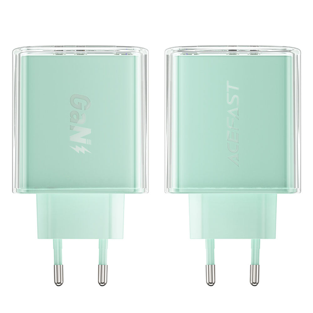Ładowarka sieciowa Acefast A45 Exploration, 65W, 3.25A, 1 x USB-A - 2 x USB-C, Zielona