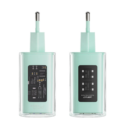 Ładowarka sieciowa Acefast A45 Exploration, 65W, 3.25A, 1 x USB-A - 2 x USB-C, Zielona