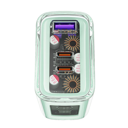 Ładowarka sieciowa Acefast A45 Exploration, 65W, 3.25A, 1 x USB-A - 2 x USB-C, Zielona