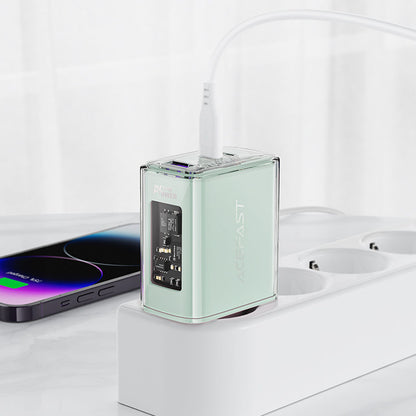 Ładowarka sieciowa Acefast A45 Exploration, 65W, 3.25A, 1 x USB-A - 2 x USB-C, Zielona