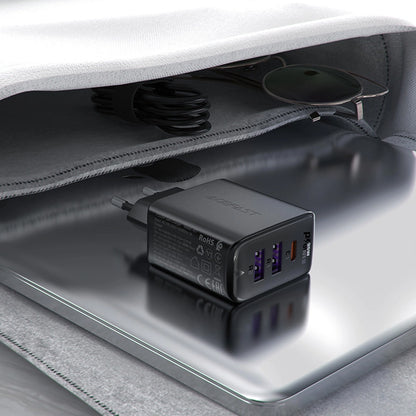 Acefast A57 Network Charger, 35W, 3A, 2 x USB-A - 1 x USB-C, Black