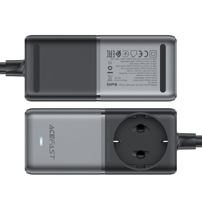 Ładowarka sieciowa Acefast Z2 GaN, 75W, 5A, 2 x USB-A - 3 x USB-C - 1 x Schuko, szara