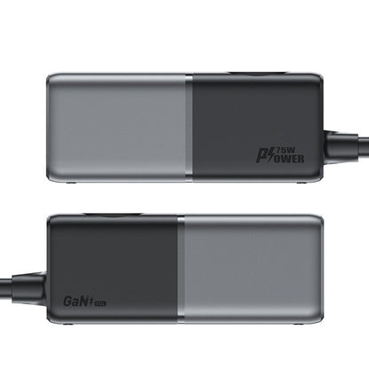 Ładowarka sieciowa Acefast Z2 GaN, 75W, 5A, 2 x USB-A - 3 x USB-C - 1 x Schuko, szara