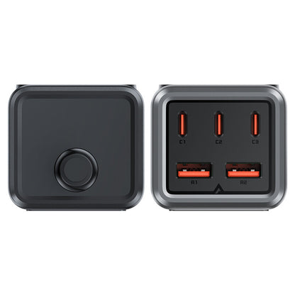 Ładowarka sieciowa Acefast Z2 GaN, 75W, 5A, 2 x USB-A - 3 x USB-C - 1 x Schuko, szara