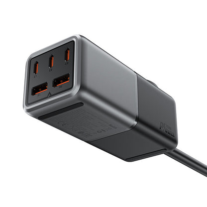 Ładowarka sieciowa Acefast Z2 GaN, 75W, 5A, 2 x USB-A - 3 x USB-C - 1 x Schuko, szara