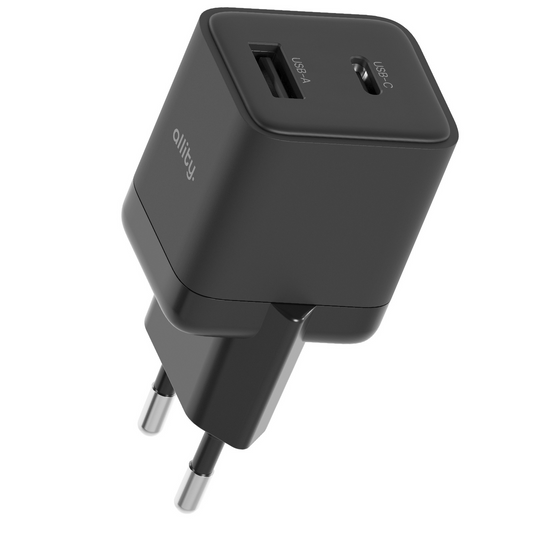Ładowarka sieciowa Allity. ATC-01-30WAC Mini, 30W, 3A, 1 x USB-A - 1 x USB-C, Czarny