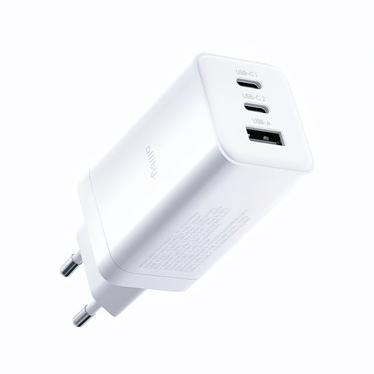 Ładowarka sieciowa Allity. ATC-01-65WACC Fast, 65W, 3.25A, 1 x USB-A - 2 x USB-C, Biały