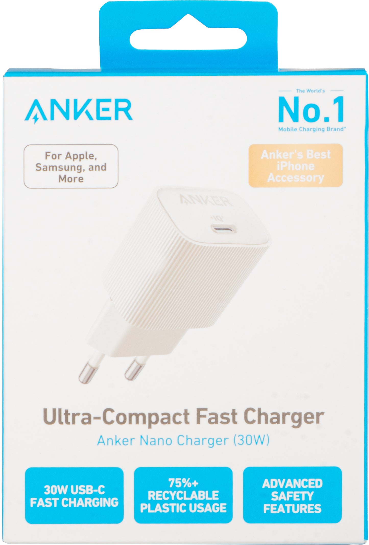 Ładowarka sieciowa Anker 511 Nano 4, 30W, 3A, 1 x USB-C, biała A2337G21 