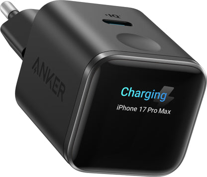 Anker Nano Display Wall Charger, 45W, 3A, 1 x USB-C, Black A121DG11